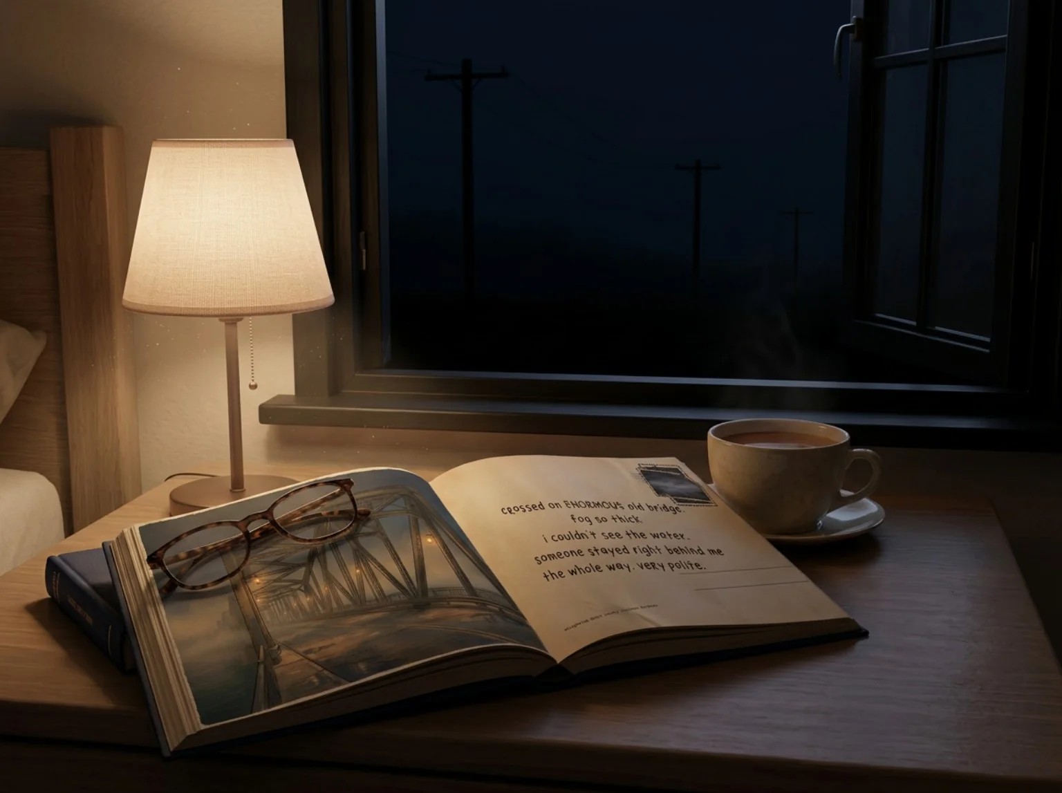 open copy of i should be home by now showing the postcard front-and-back format